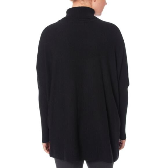 NEW JOSEPH A. Black Turtleneck Pullover Poncho Sweater Size M - Picture 2 of 7